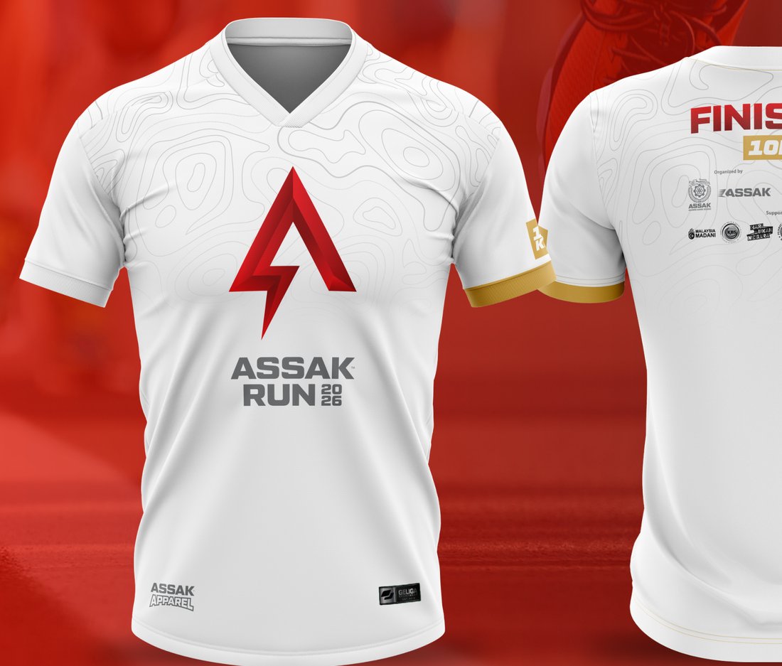 ASSAK RUN 2026 10KM finisher tee, front and back